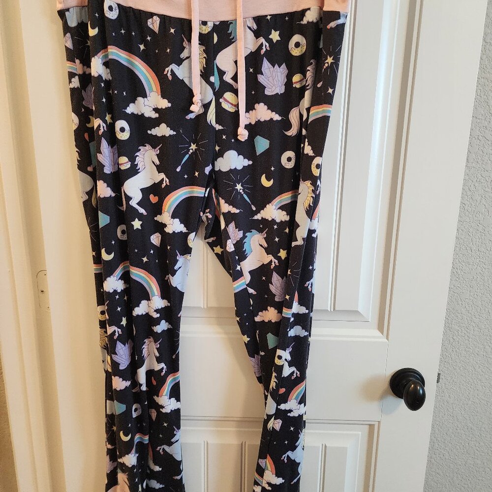 HDE Womens Pajama Pants Wide Leg Sleepwear Casual Loose Lounge Pant Unicorns 3XL